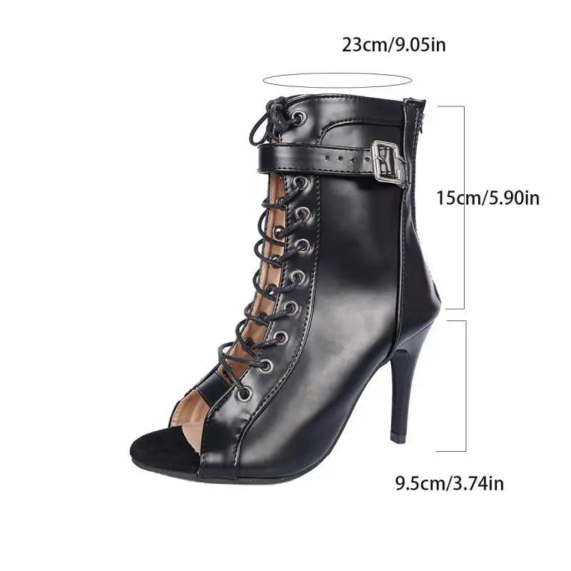 Sexy Peep Toe Lace Up Super High Heel Sandals Women 2026 Summer Metal Belt Buckle Pink Sandals Woman Nightclub Stilettos Shoes