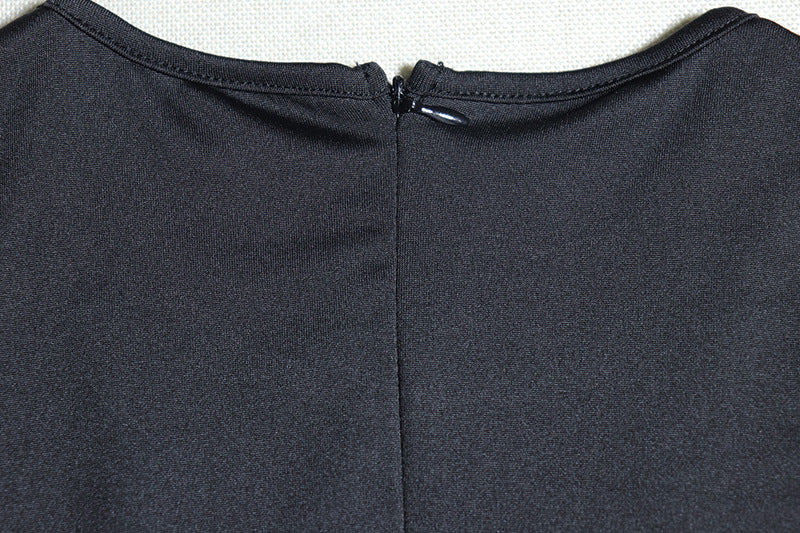 Solid Color Fashion Mesh See-through Stitching Long Sleeve Skinny Hip Raise Fitness One-piece Shorts
