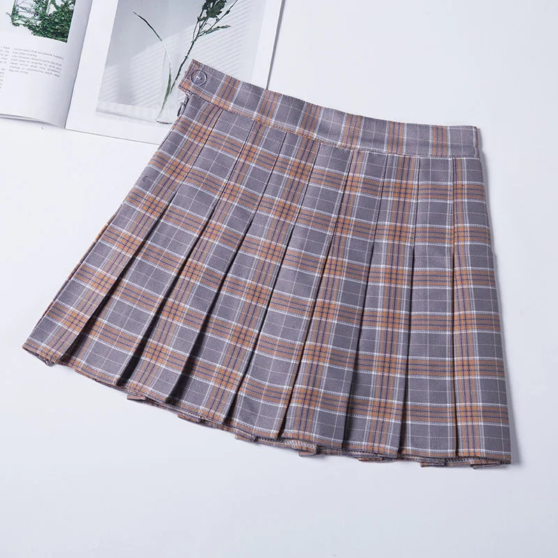 Women's Skirt Without Shorts Fashion Korean Style Clothing Black Harajuku Plaid Falda Short De Mujer Mini Pleated Skirts For Girls 