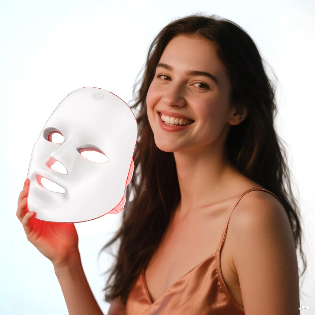 Wireless 7 Color LED Face Mask Portable Photon LED Facial Mask Anti Aging Repair Skin Face Lifting Skin Care Beauty Mask Tool 