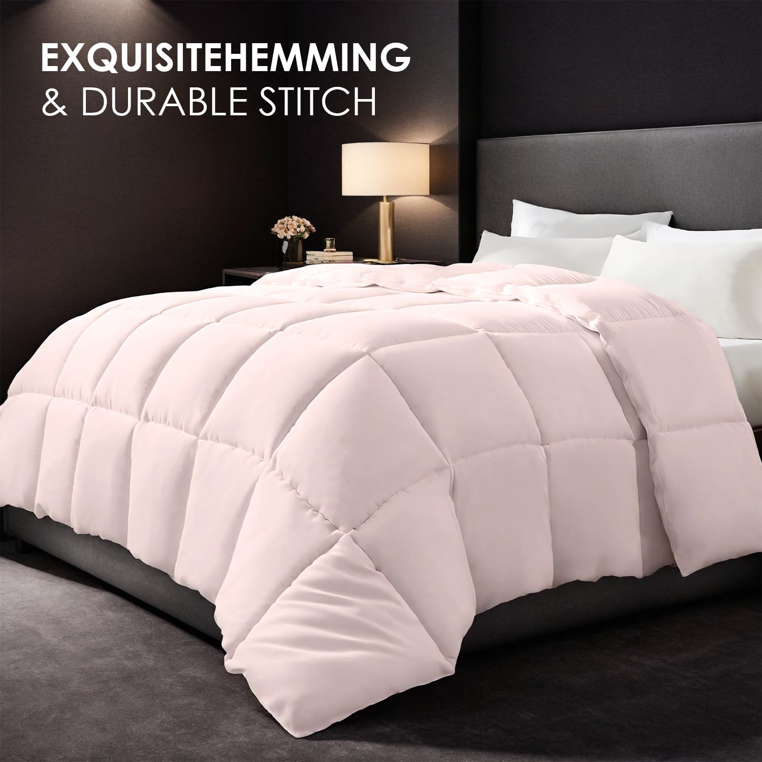 Pink Extra Large Plump Thick Duvet Enhanced Warmth Skin Friendly Comfort. Fits Single Double Beds. Luxury Hotel Grade Insert For Bedroom Use. Perfect Christmas Gift Replacement. Colchas