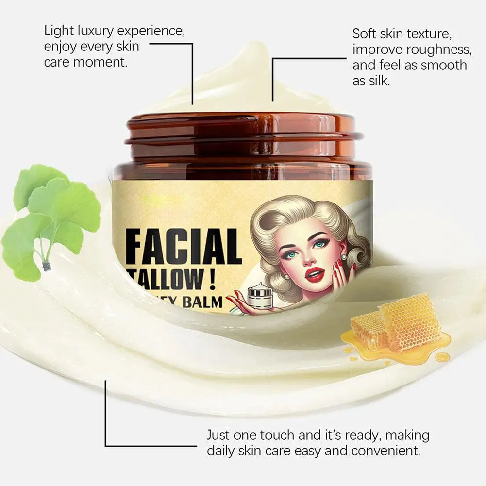 Beef Tallow Honey Moisturizer/Ginseng Cream Moistrizing Nourishing Hydrating Brightening Face Skin Rejuvenation Korean Cosmetics