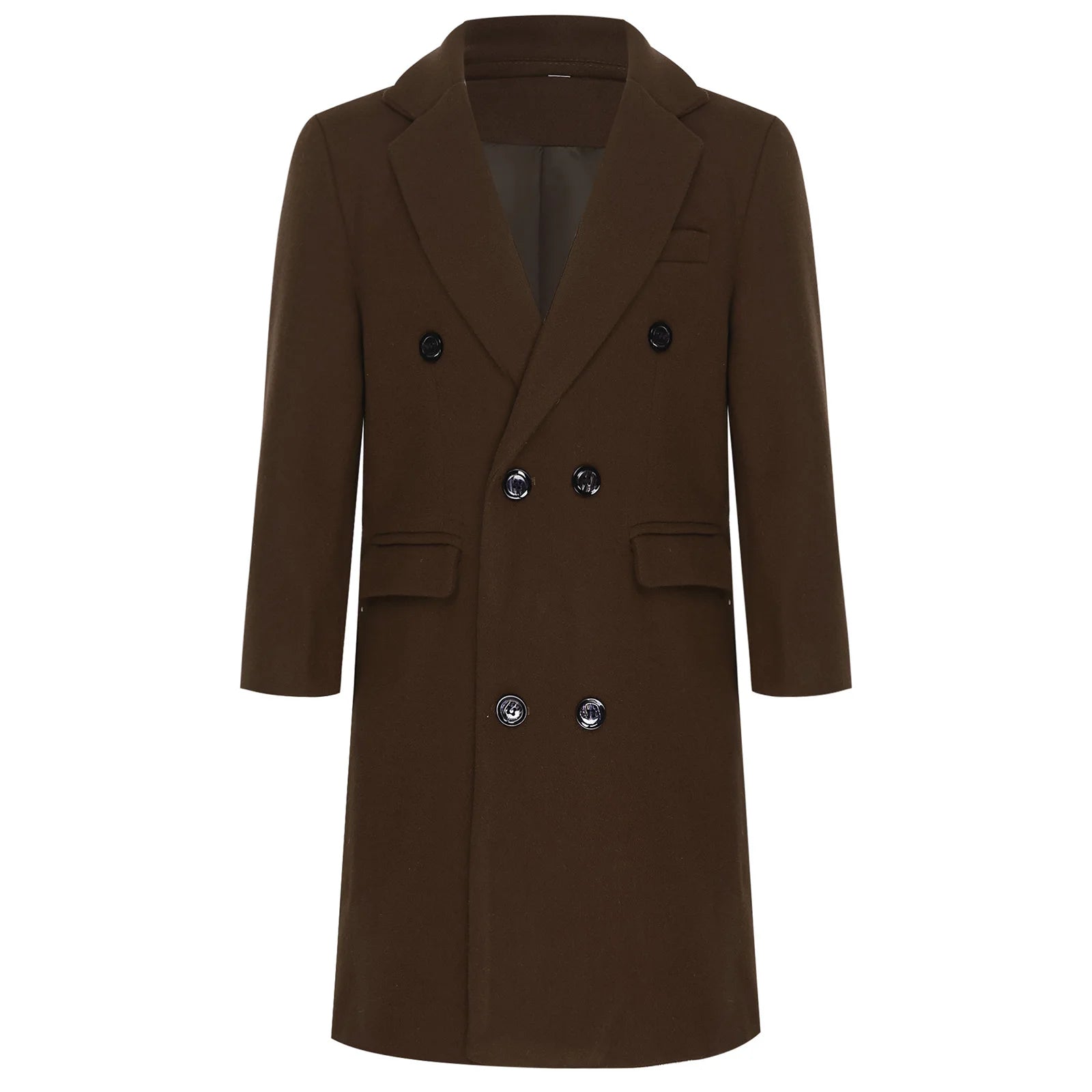 Kids Boys Warm Long Trench Coat Fall And Winter Double-breasted Coat Long Sleeve Tailcoat Long Jacket Birthday Party Costumes