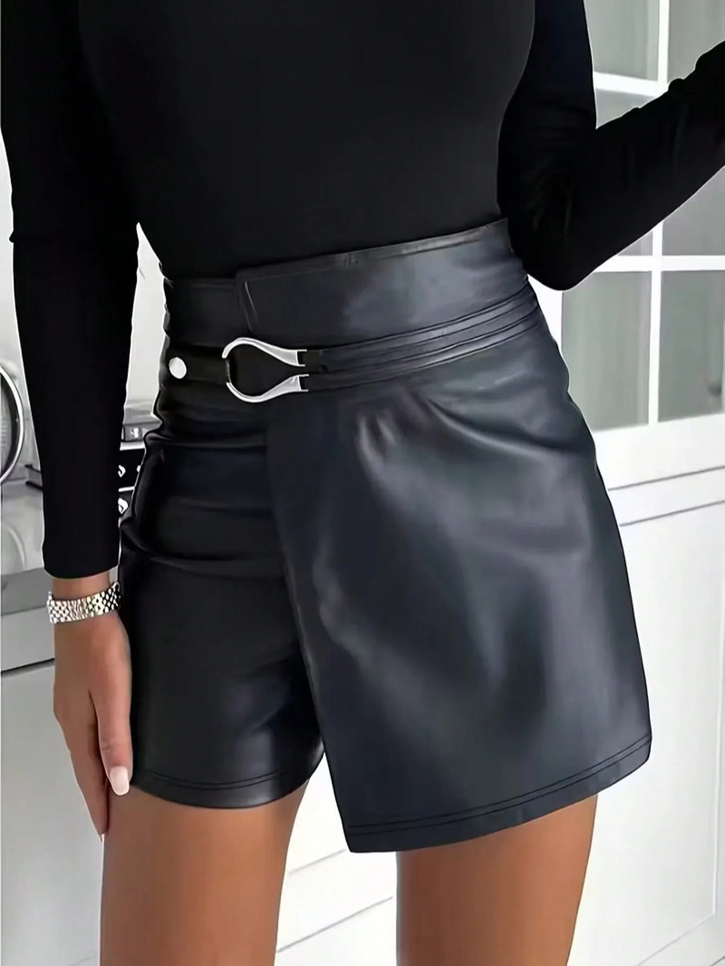 Leather Skirt High Waist Women Front Slit Spring Autumn Long Skirt High Waisted Office Lady Slim Skirts Elegant Women's Clothing