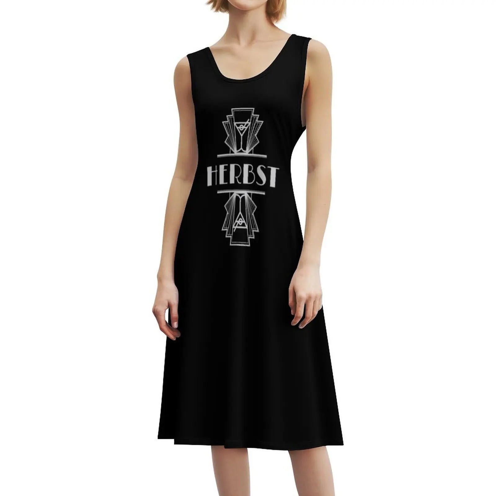 Herbst Surname Art Deco Design Sweetheart Neckline Dress Elegant Summer Party Dress For Women Herbst Art Art Illustration Art