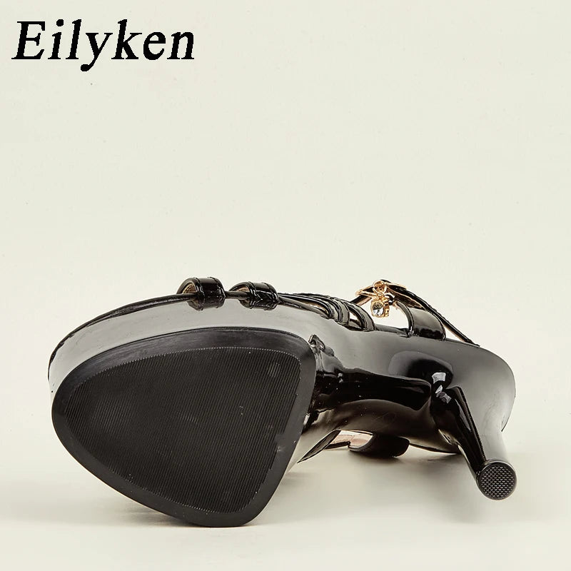 Eilyken Classics Super Ultra-High Heels 16 CM Womens Sandals Sexy Buckle Strap Platform Banquet Pumps Shoes Zapatos Mujer 