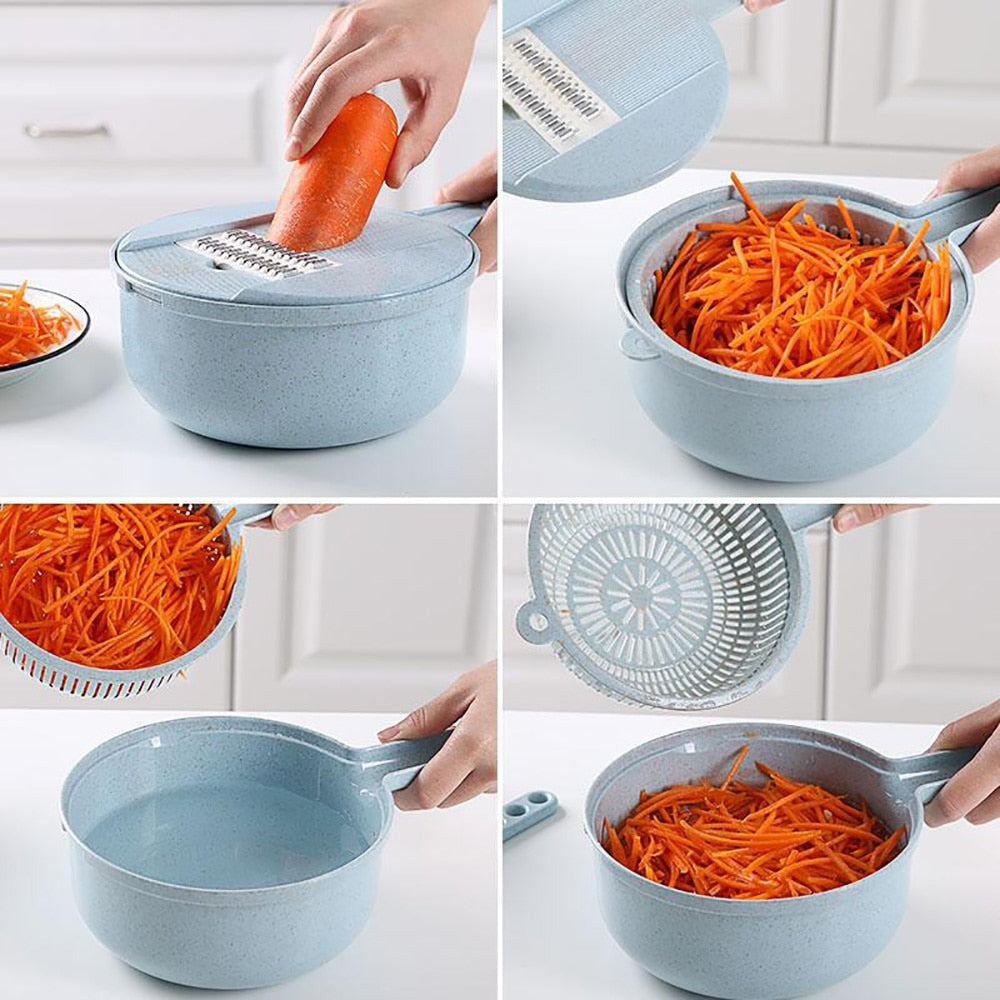 8 In 1 Mandoline Slicer Vegetable Slicer Potato Peeler Carrot Onion Grater With Strainer Vegetable Cutter Kitchen Accessories  de cocina
