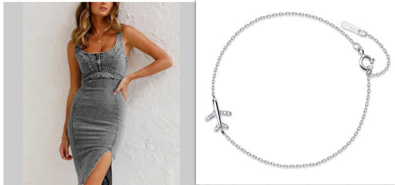 Fashion Sling Split Stretch Denim Dress vestido