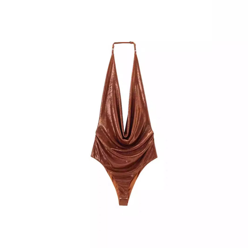 Pure Color Halter Bottoming Sleeveless Jumpsuit