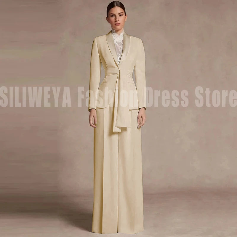 Fashion Office Lady Blazer Pants Female Suit Formal White Jacket Trouser Business Work Wear 2 Piece Set Conjuntos De Mujer
