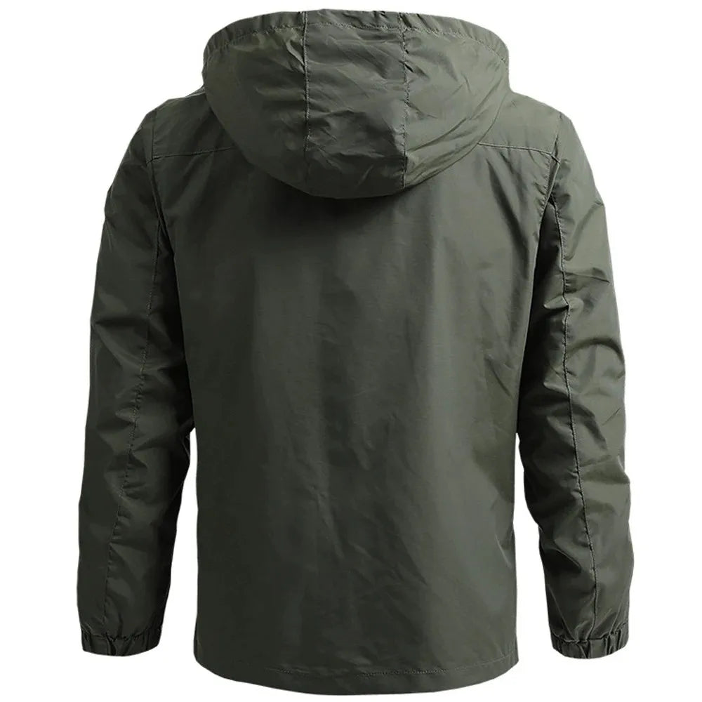 Waterproof Tactical Windbreaker for Men - Hooded Outdoor Field Climbing Jacket European Size S-5XL Thin Military Outwear 