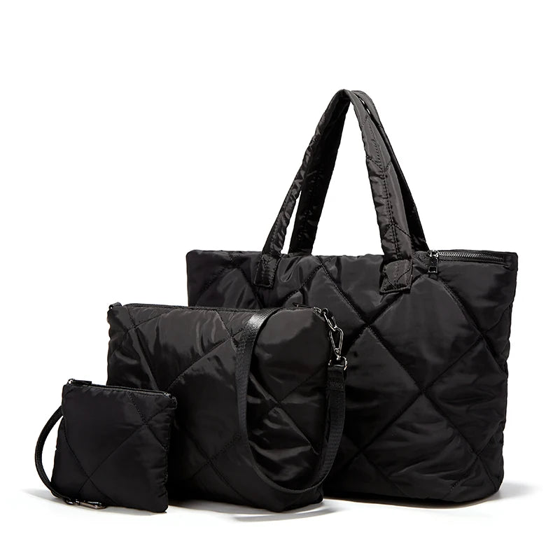 3-Piece Set Large-Capacity Multi-Pocket Lightweight Fashionable New-Style Women's Shoulder, Handheld & Crossbody Bag