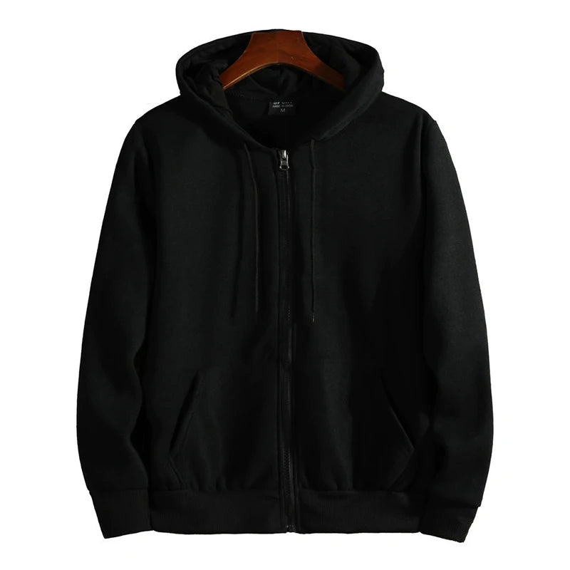 Zipper Hoodies Autumn Winter Men's New Long Sleeve Hooded Sweatshirt Fashion Casual Male Outfit Sportwear Loose Fit Clothes 