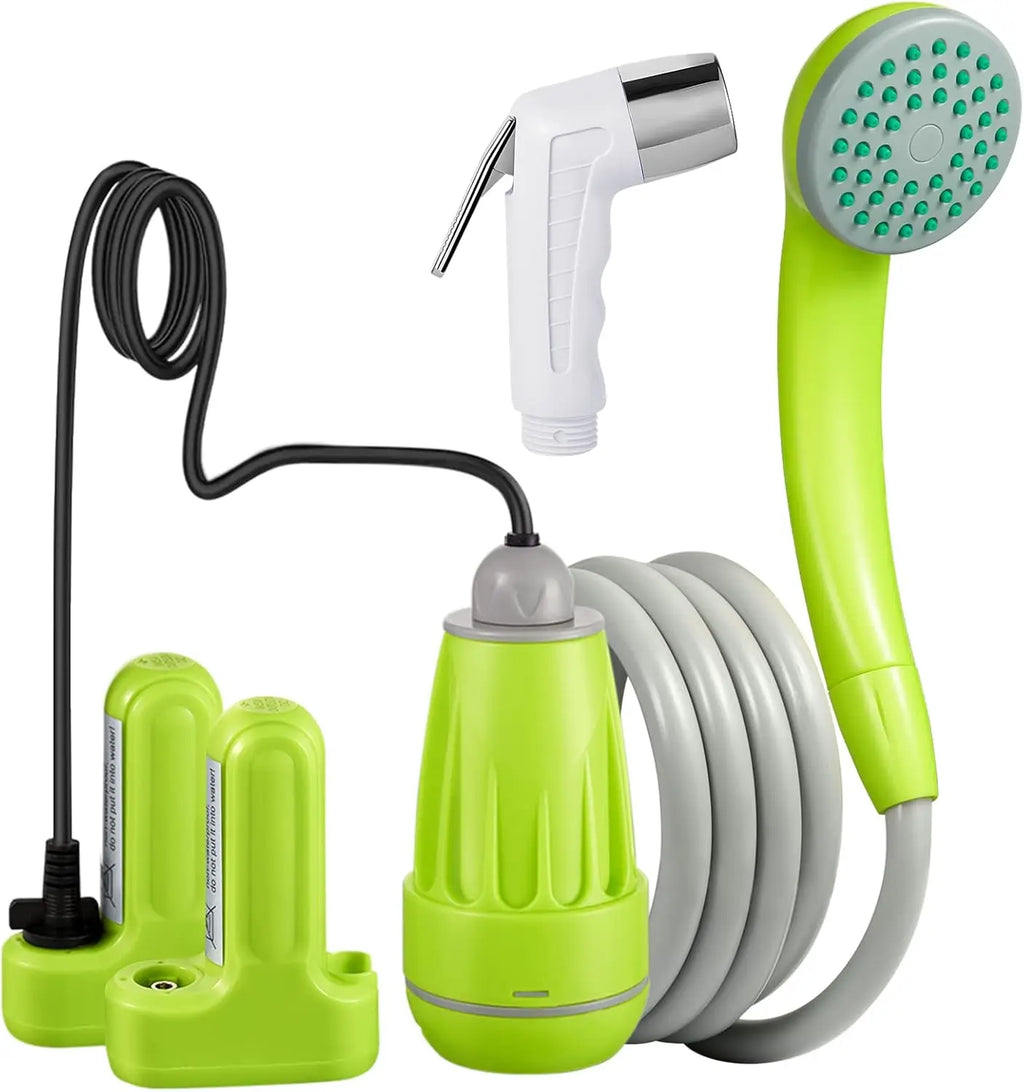 Portable Rechargeable Camp Shower Pump with USB Battery, Ideal for Outdoor Travel and Hiking