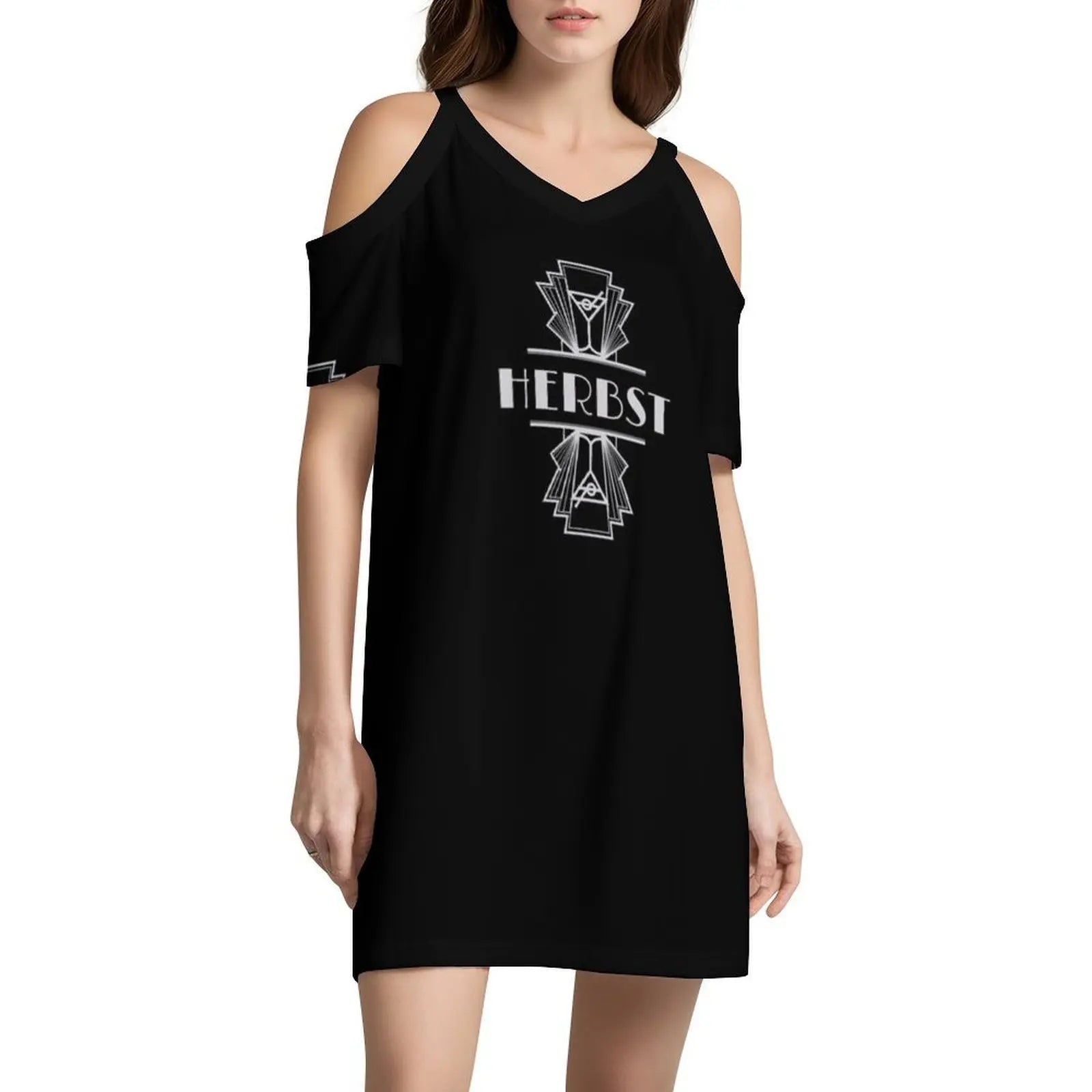 Herbst Surname Art Deco Design Sweetheart Neckline Dress Elegant Summer Party Dress For Women Herbst Art Art Illustration Art