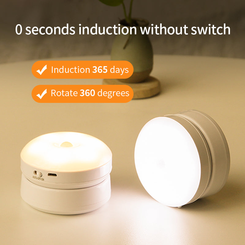 Rotating Human Body Sensor Light Corridor Garage Light Wardrobe Light Motion Sensor Night Light luz giratoria para pasillos,clóset,armario.