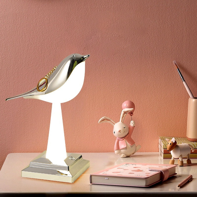 Bedroom Bedside Bird Square Night Light Charging Touch Atmosphere Table Lamp lámpara de mesa