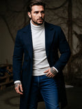 Men's Trench Jacket Winter Warm Thickened Lined Single Breasted Coat Casual Wear Streetwear Fashion Outerwear Men Long Coats