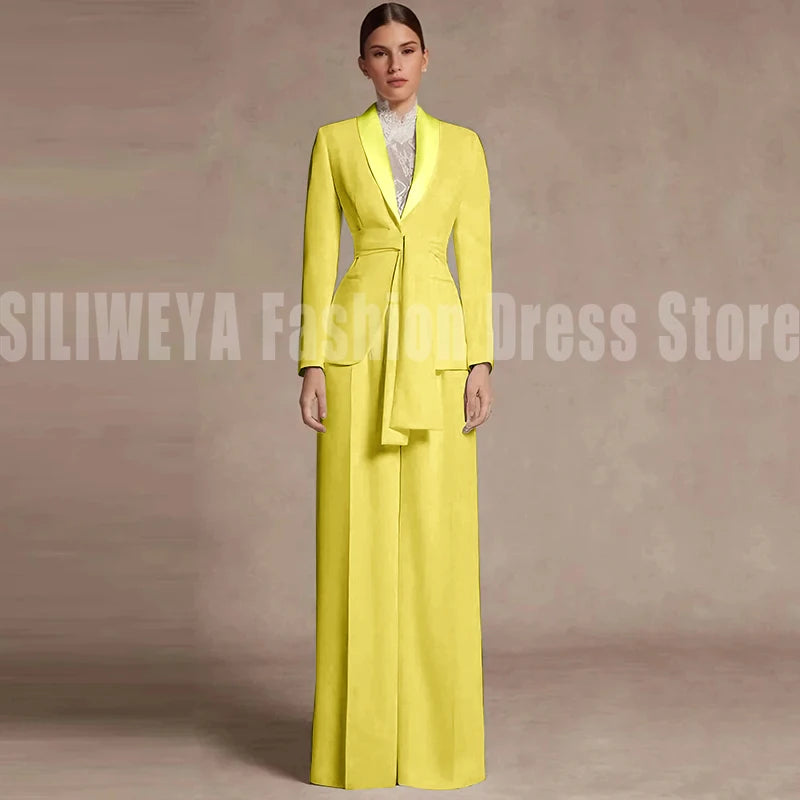 Fashion Office Lady Blazer Pants Female Suit Formal White Jacket Trouser Business Work Wear 2 Piece Set Conjuntos De Mujer