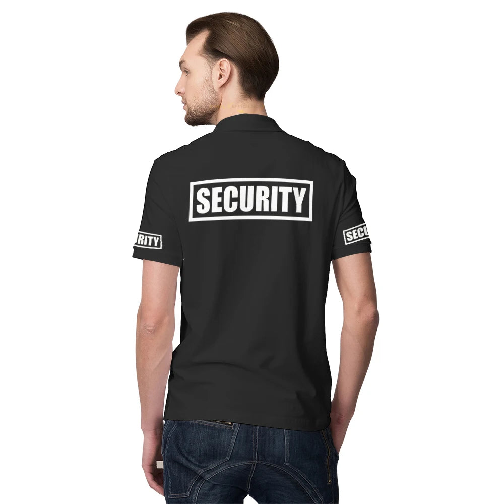 Summer Classic Security Polo Shirt Man Guard Bodyguard Uniform Work Clothes Light & Soft Casual Unisex Men's Golf Polos Shirts 