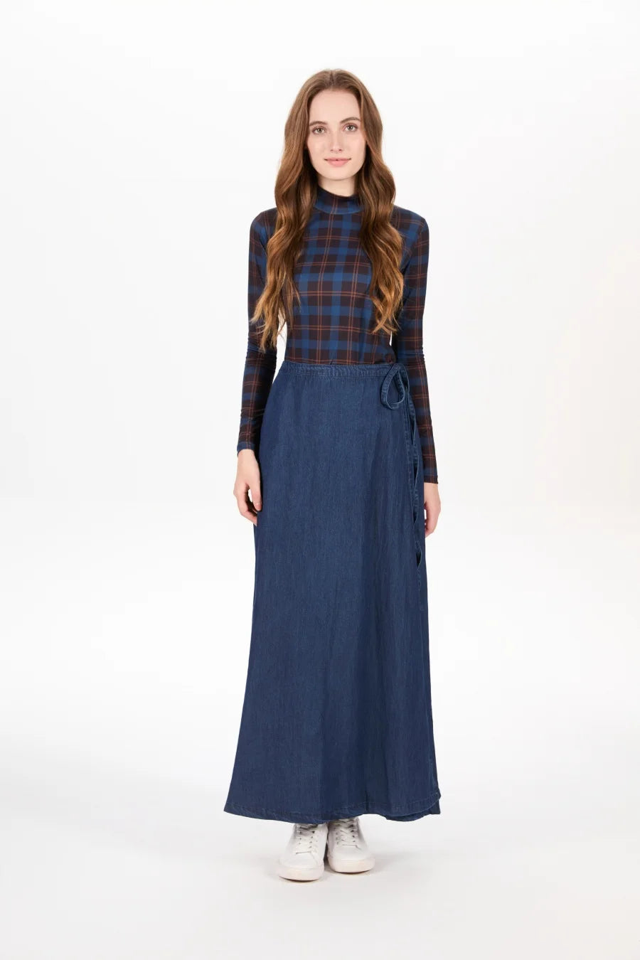AS AW25 denim one pieces wrap skirts adjustable waist woman clothing 