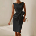 Bow-knot Fashion Sleeveless Midi Dress vestido