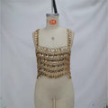 Sparkling Gold Gemstone Multi-Layer All-Match Bustier Vest