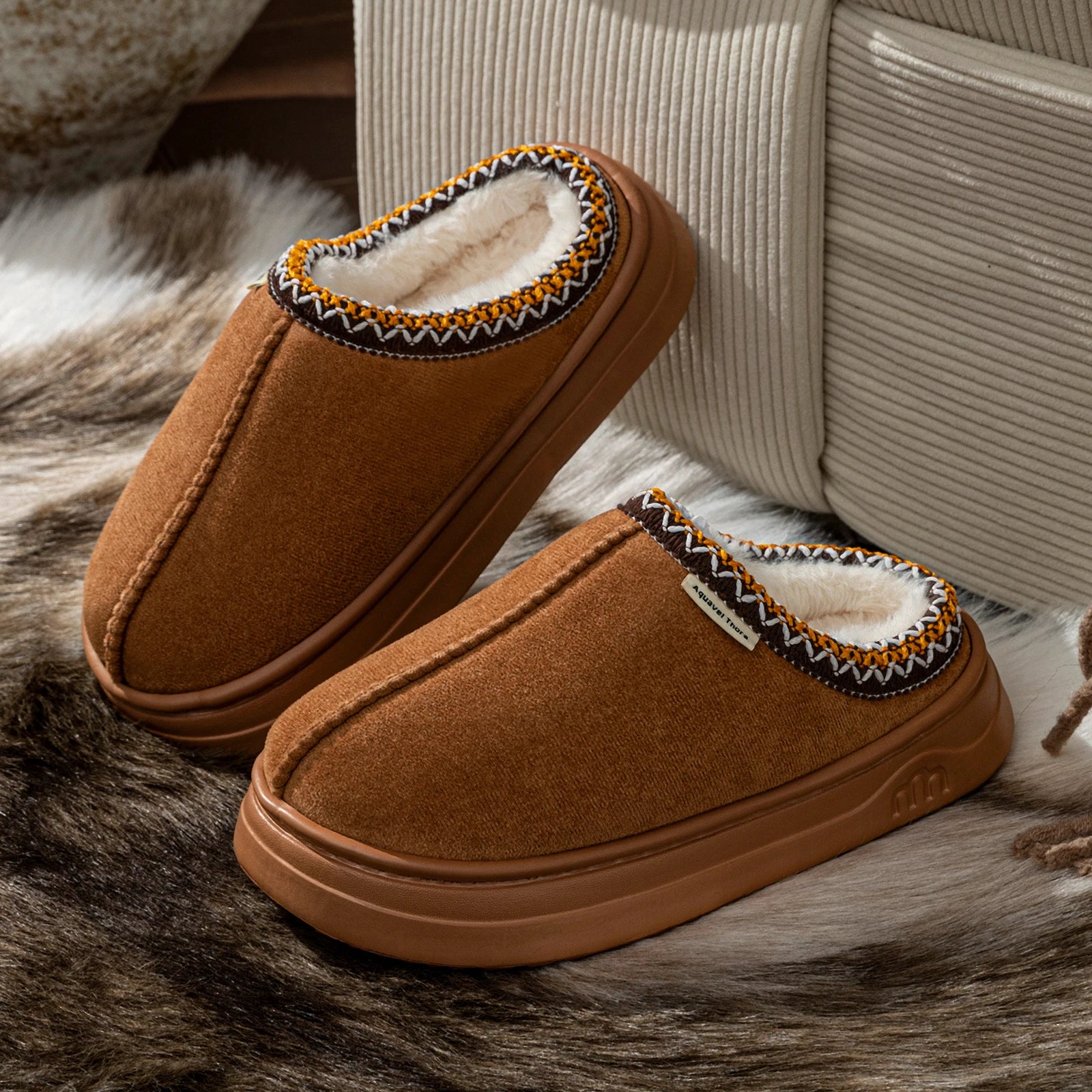 Soft Winter Bedroom Cozy Plush Women's Slippers Boots Indoor Leisure Fashion Warm Non-slip Fuzzy Couples Girl's Home Shoes