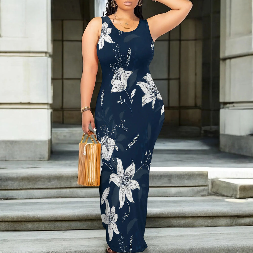 Women Summer Long Dress Casual Slip Sexy Slim Sleeveless Bodycon Maxi Dresses for Women 2025