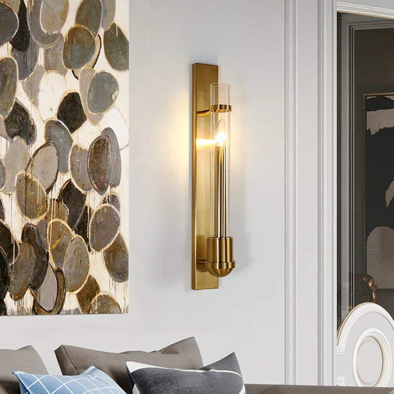Elegant Modern American Style Wall Lamp - Golden Luminaire Perfect for Creating a Home Atmosphere in the Living Room, Bedroom, and Aisle