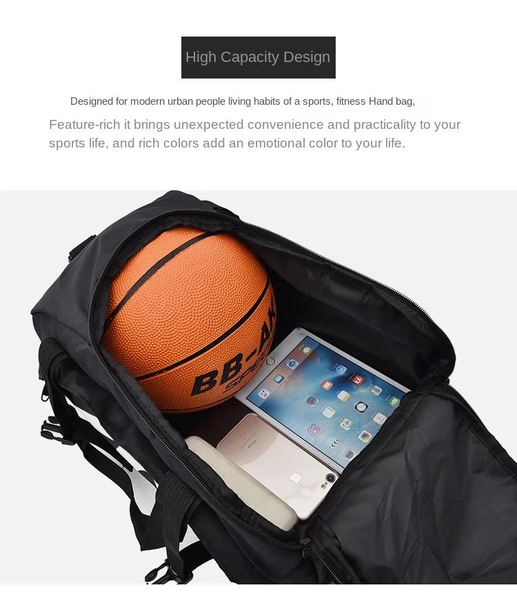 Multifunctional Waterproof Gym Duffel Bag – Large Travel Sports Backpack with Shoe Compartment