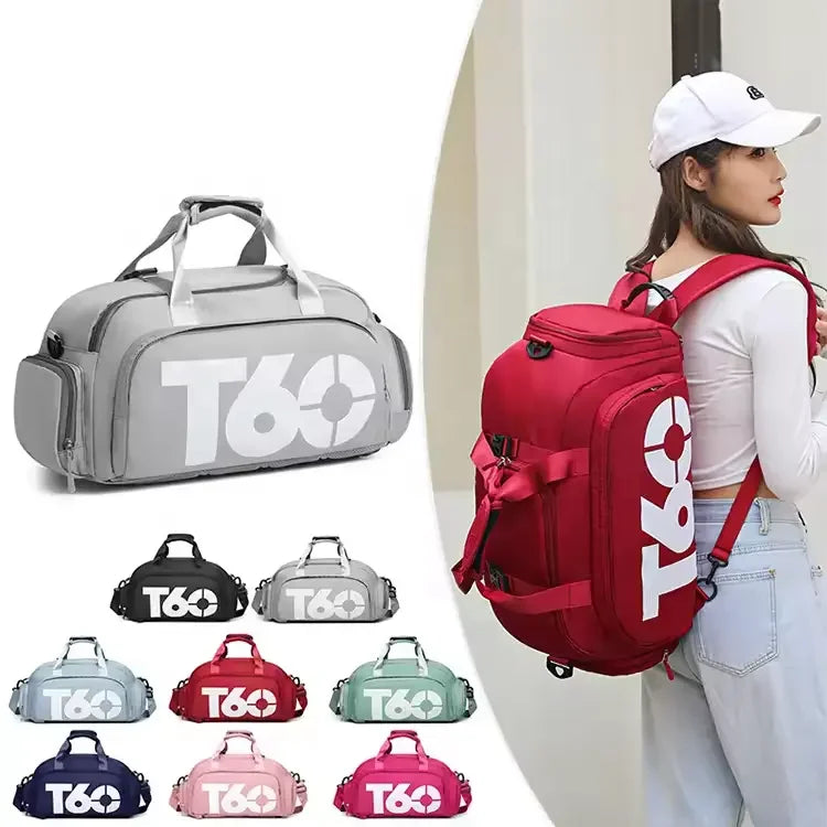 Multifunctional Waterproof Gym Duffel Bag – Large Travel Sports Backpack with Shoe Compartment