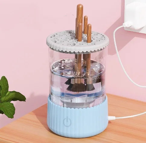 💄 Portable Electric Makeup Brush CleanerAutomatic Spinner, Drying Rack &amp; Sterilizer | Professional Brush Cleaning Kit