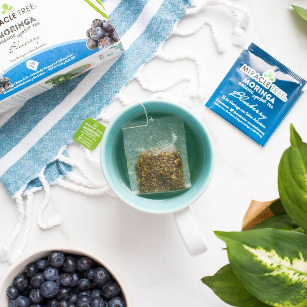 Organic Moringa Tea, Blueberry