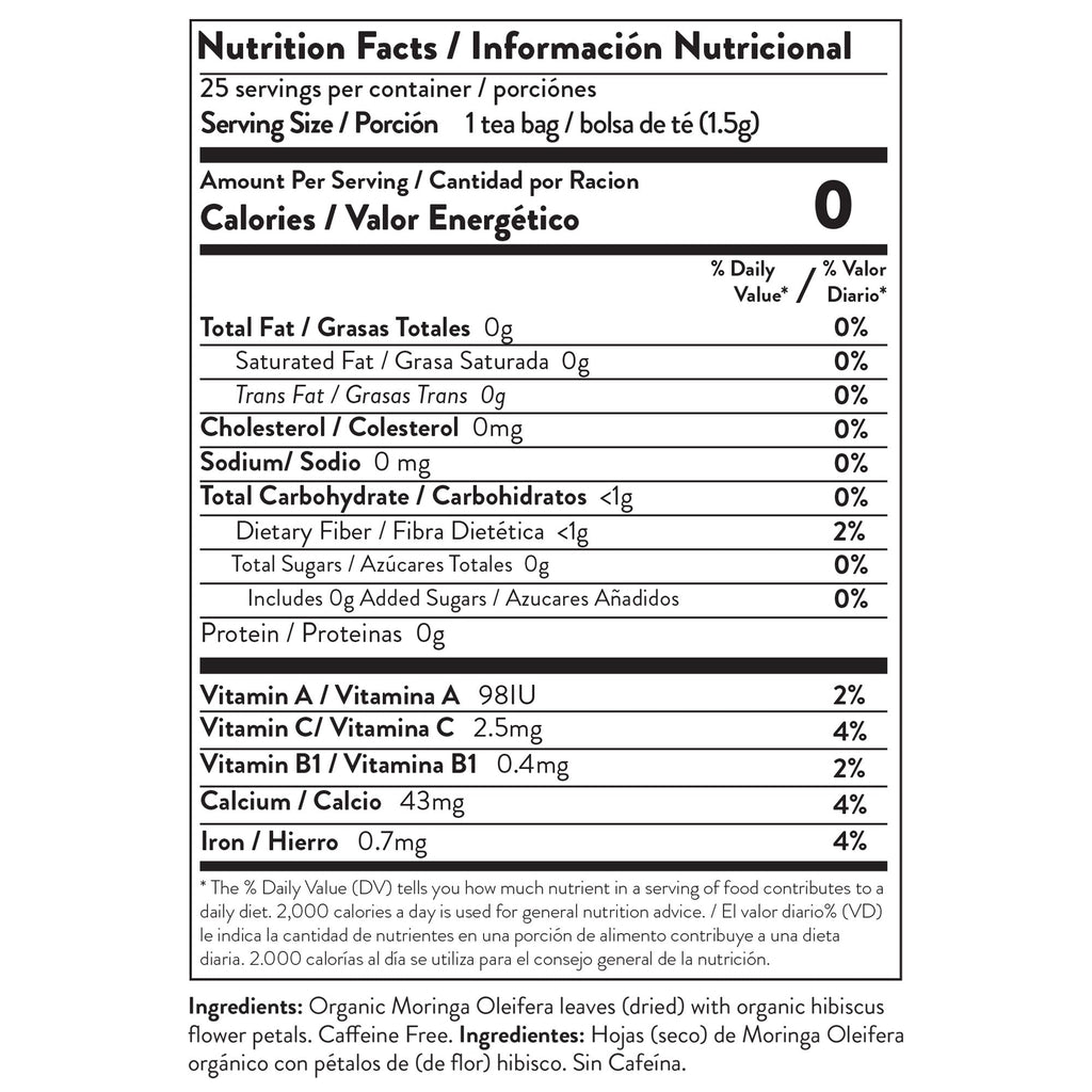 Organic Moringa Tea, Hibiscus