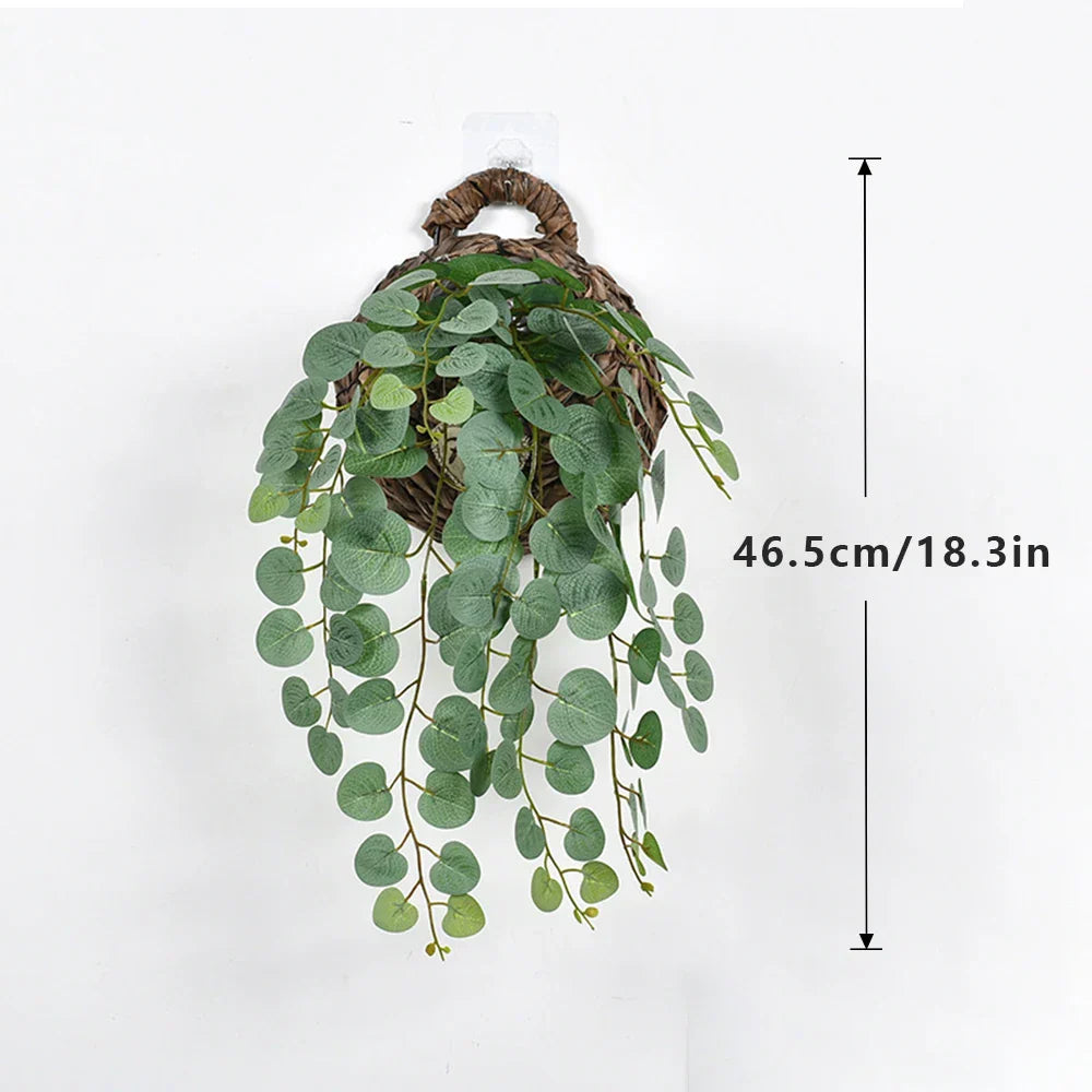 Dlight Decor 64cm Hanging Eucalyptus Vine with Apple Leaves