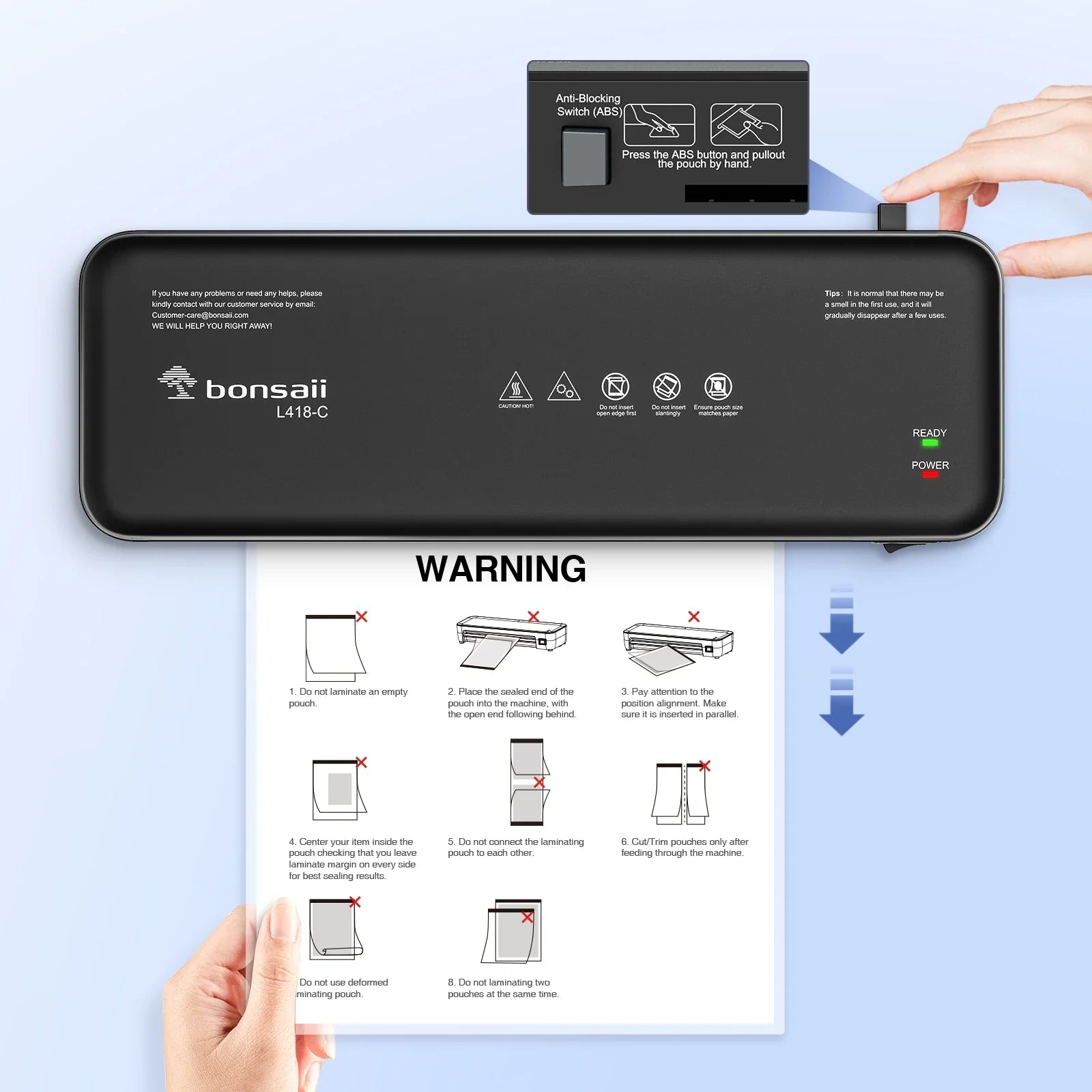 9-Inch Thermal Laminator with Never Jam Tech for Docs, Posters, Photos - Simple & Convenient for Home, Office, School