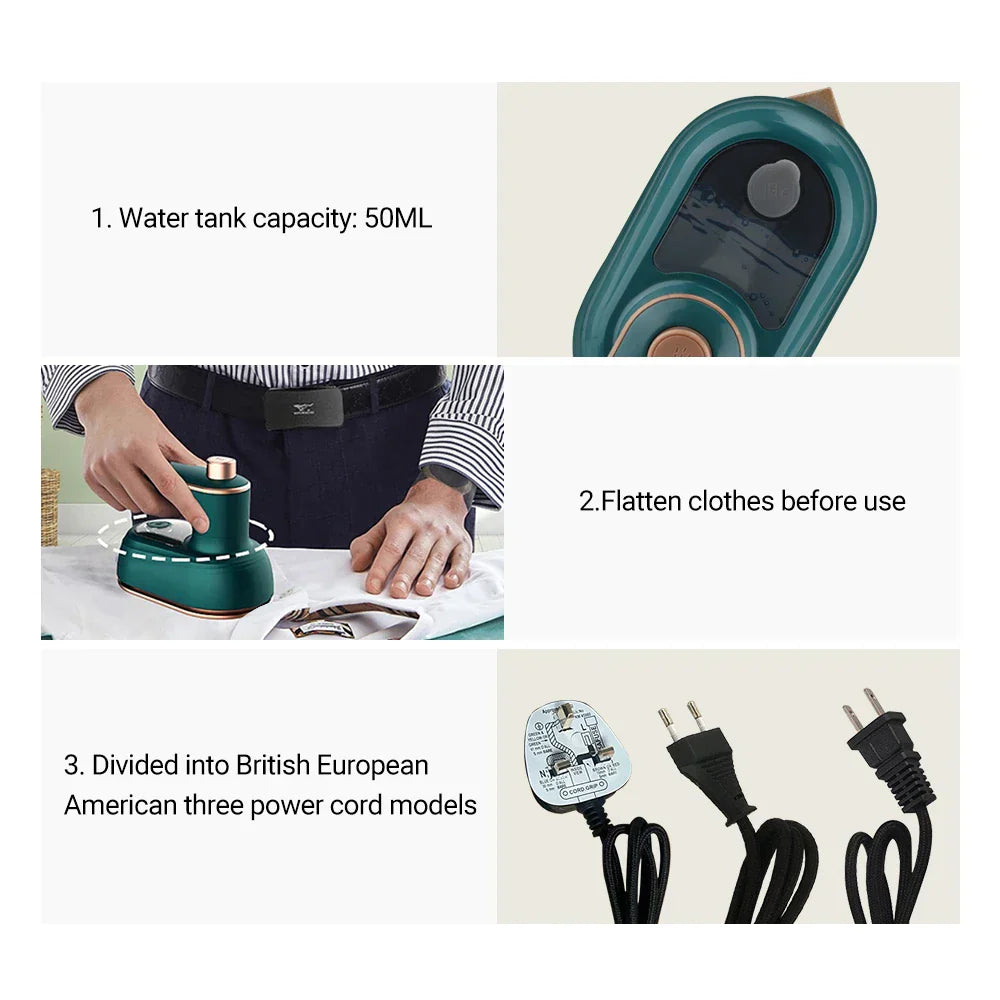 Mini Garment Steamer Steam Iron Handheld Portable Home Traveling For Clothes Ironing Wet Dry Ironing Machine