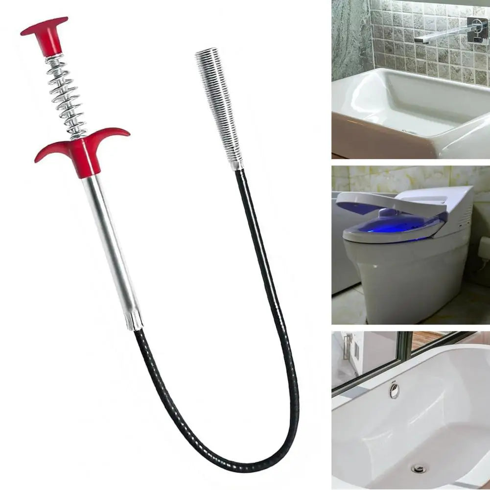 60-300cm Steel Wire Pipe Unclogger Hair Drain Clog Remover Tool Push-type Shower Tub Toilet Clogged Drains Opener Cleaning Tool 