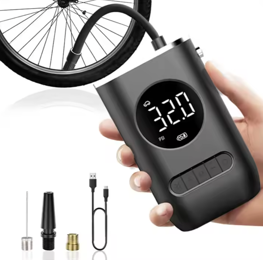 🛞 Portable Wireless Digital Tire Inflator – Multifunctional Electric Air Pump for Cars, Motorcycles, Bikes & More (150 PSI | 2000mAh Dual Battery) 