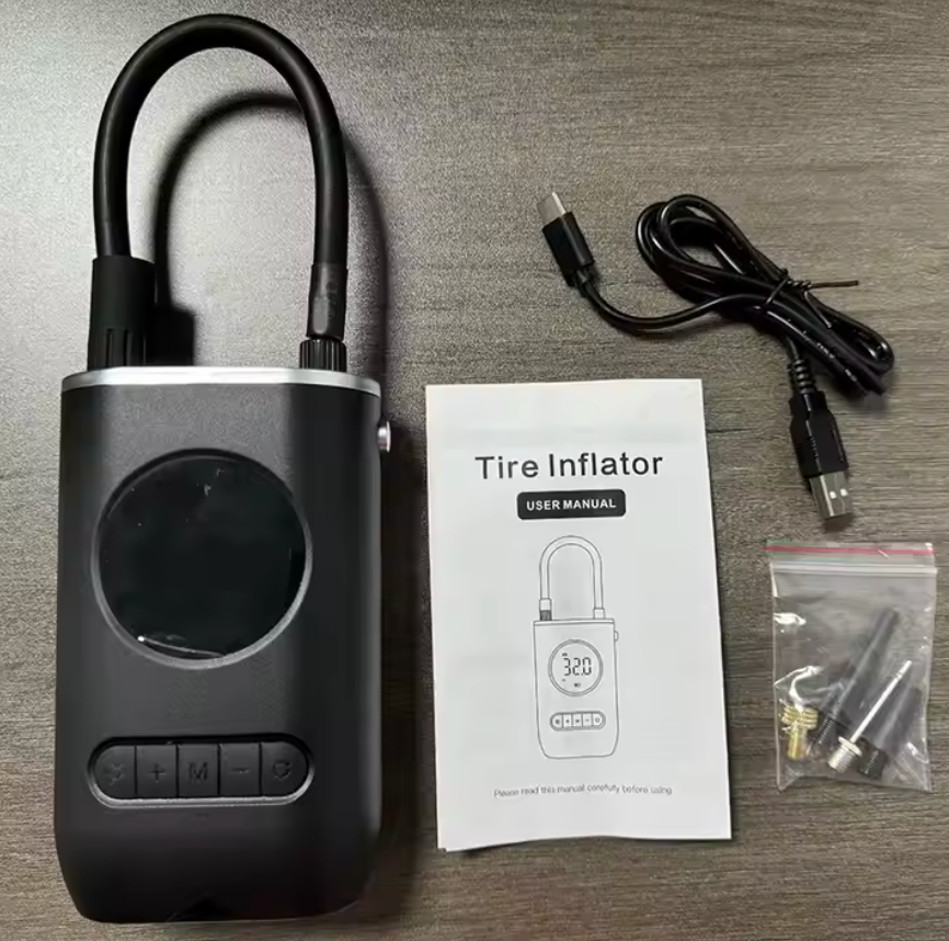 🛞 Portable Wireless Digital Tire Inflator – Multifunctional Electric Air Pump for Cars, Motorcycles, Bikes & More (150 PSI | 2000mAh Dual Battery) 