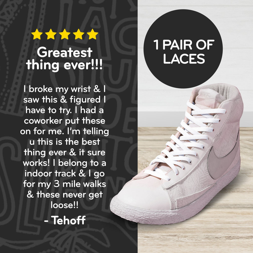 White Flat Elastic Stretch Shoe Laces