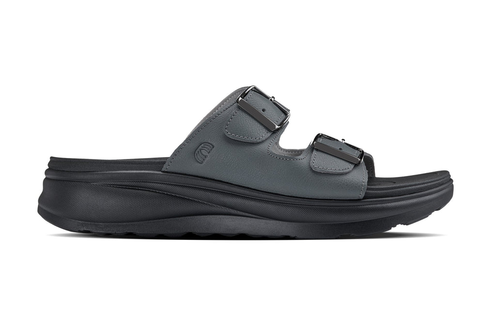 CALTO - X1661 - 2 Inches Taller (Iron Gray Buckle) - Dual Adjustable Buckle Sandals