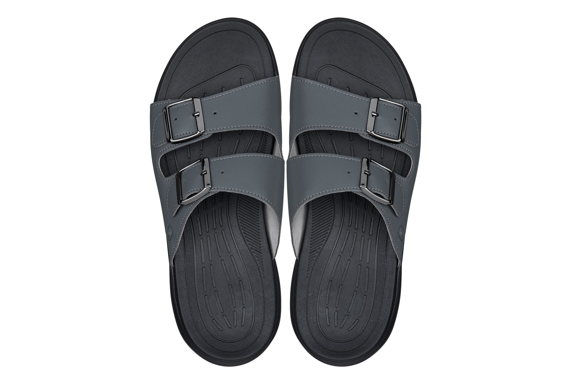 CALTO - X1661 - 2 Inches Taller (Iron Gray Buckle) - Dual Adjustable Buckle Sandals