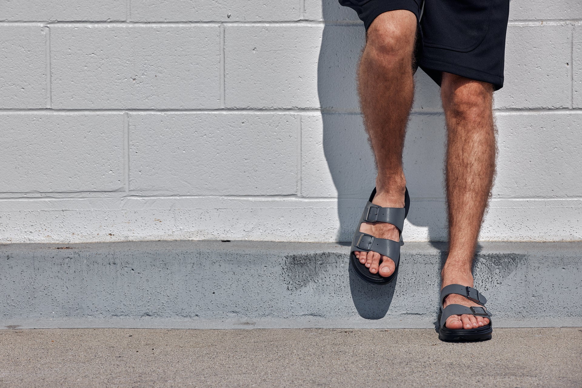CALTO - X1661 - 2 Inches Taller (Iron Gray Buckle) - Dual Adjustable Buckle Sandals