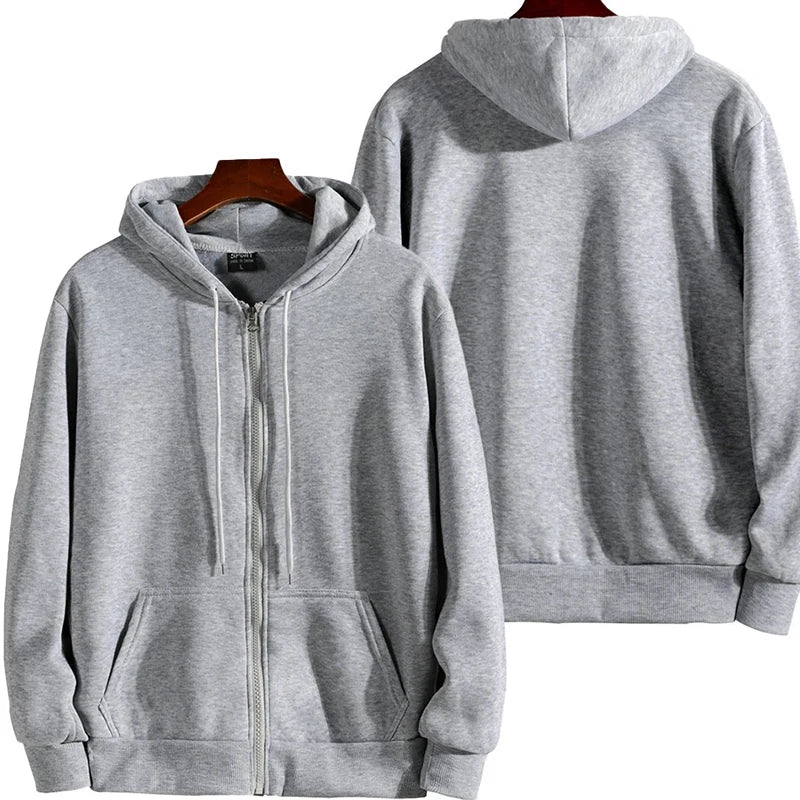 Zipper Hoodies Autumn Winter Men's New Long Sleeve Hooded Sweatshirt Fashion Casual Male Outfit Sportwear Loose Fit Clothes 