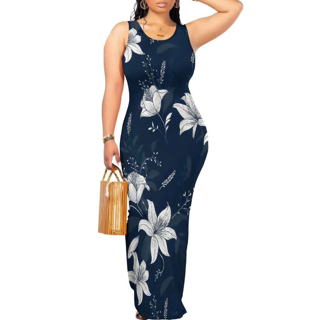 Women Summer Long Dress Casual Slip Sexy Slim Sleeveless Bodycon Maxi Dresses for Women 2025