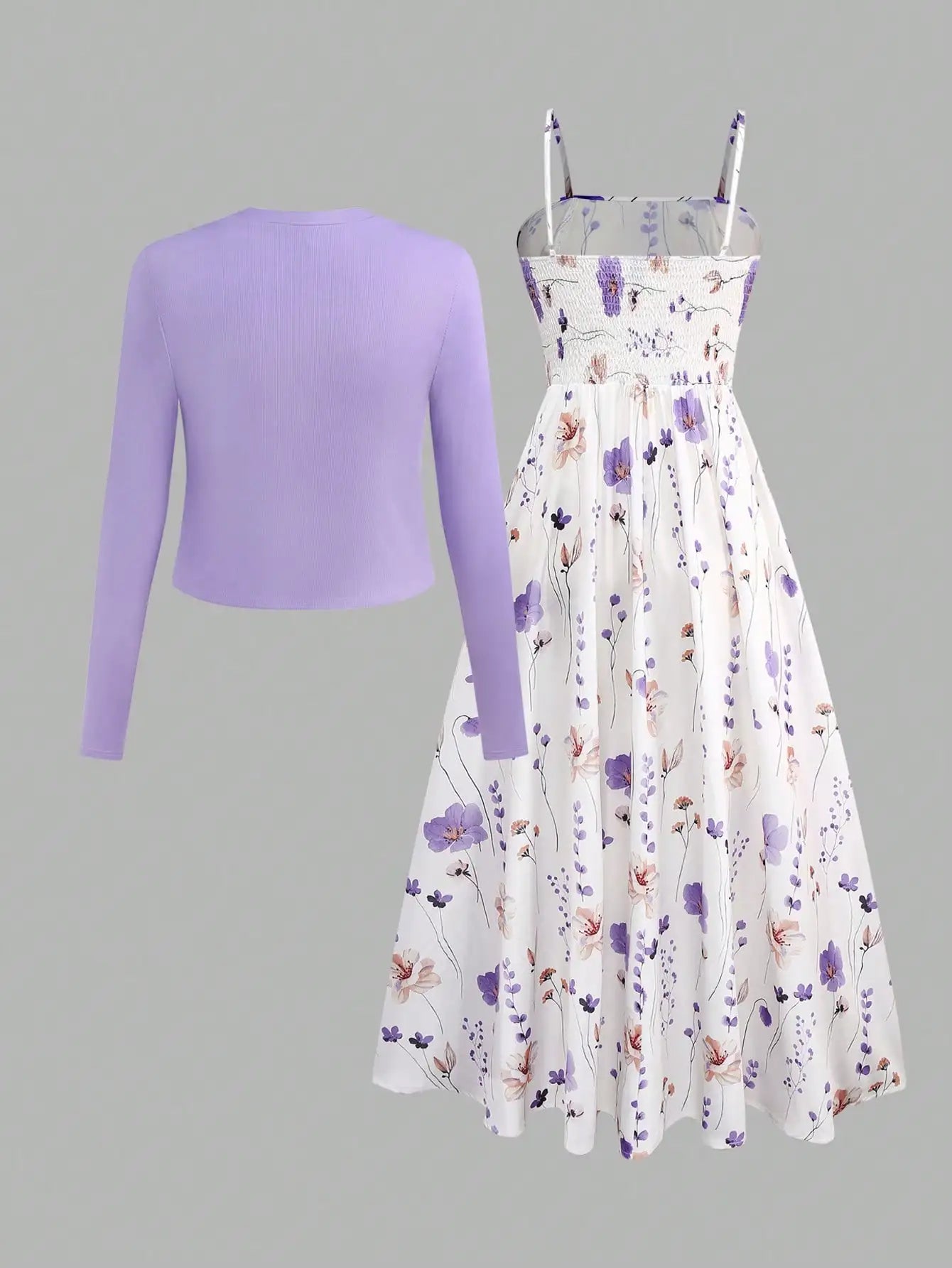 Women's Elegant Leopard Print Camisole Dress With Waist Cincher & Knit Cardigan Set