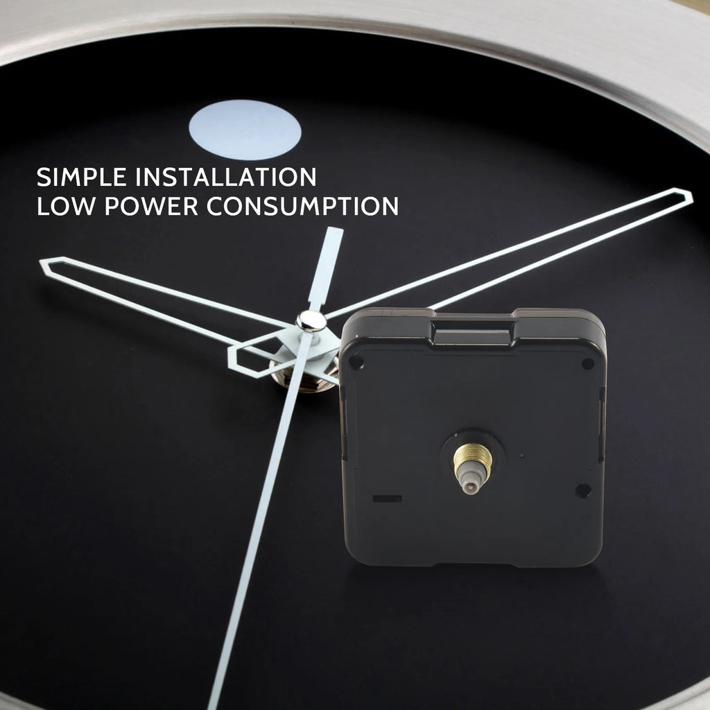 ABQR Quartz Clock Movement Mechanism DIY Repair Parts Black + Hands