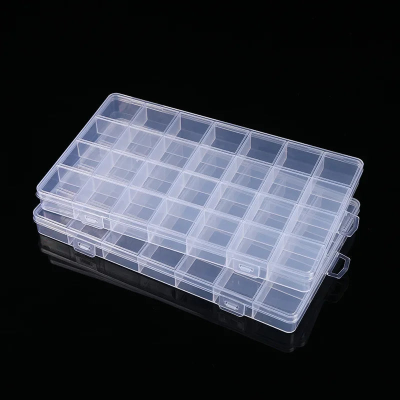 Plastic Storage Box 28 Grid With Slot Beaded Anti-string Grid Jewelry Classification Parts Division Box Jewelry Box Organizer 